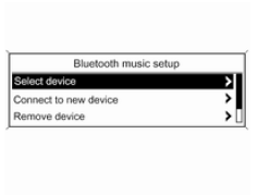 Configuração da música por Bluetooth