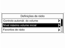 Nível máximo volume inicial