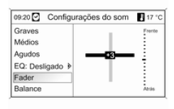 Configuração da distribuição do volume de som entre a parte dianteira e a traseira