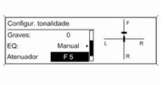 Configuração da distribuição do volume de som entre a parte dianteira e a traseira