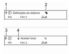 Exemplos relativos ao CD 300 Elementos do menu e símbolos