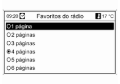 Definição do número de listas de favoritos que estão disponíveis