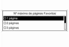 Definição do número de listas de favoritos que estão disponíveis (não disponível no CD 300)