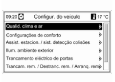 Configurações do veículo