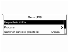 Selecção de faixas utilizando o menu USB