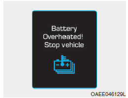 Sobreaquecimento da bateria! Pare o veículo