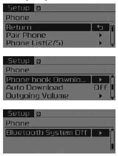 Definições do telemóvel (para modelo equipado com Bluetooth Wireless Technology)