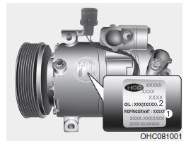 Etiqueta do compressor do ar condicionado