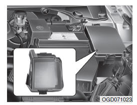 Painel de fusíveis compartimento do motor (motor a gasolina MPI ou GDI)