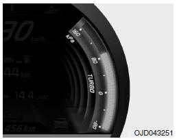 Indicador da turbopressão auxiliar (motor T-GDI) 