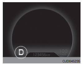Luz indicadora da mudança do transeixo automático