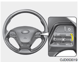 Para retomar a velocidade de cruzeiro a mais de aproximadamente 30 km/h (20 mph)