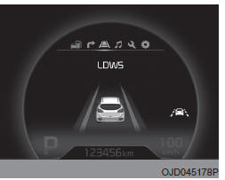 Sistema de aviso de mudança de faixa (LDWS)