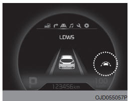 Sistema de aviso de mudança de faixa (LDWS)