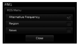 Menu RDS