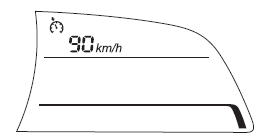 Indicador de Velocidade do Veículo Definida no Controlo da Velocidade de Cruzeiro (Sem ecrã multi-informação)*