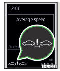 Fig. 277 Visor no painel de instrumentos: Aviso Distância