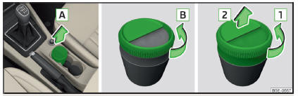 Fig. 99 Remover / abrir / desmontar o cinzeiro