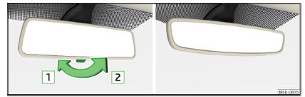 Fig. 62 Espelho interior: com escurecimento manual / com escurecimento automático