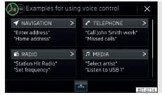 Fig. 160 Comando por voz: Menu principal