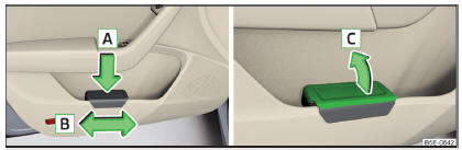 Fig. 84 Recipiente do lixo: colocar e deslocar / abrir